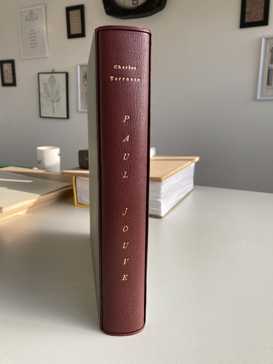 Reliure sous chemise et étui bordée en cuir par atelier Bonnouvrier - Yvelines