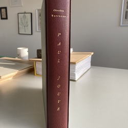 Reliure sous chemise et étui bordée en cuir par atelier Bonnouvrier - Yvelines